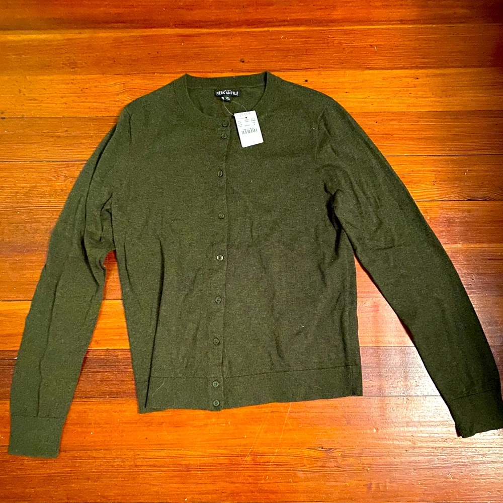 JCrew Factory- Green cardigan